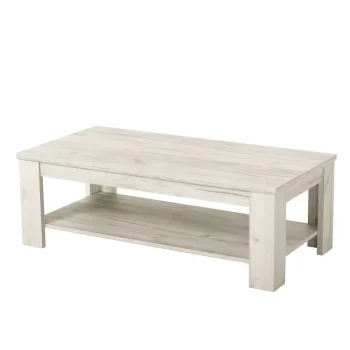 NAKURA Mesas Auxiliares^Mesa De Centro Roble Blanco Con Revistero 120 X 41,5 X 60 Cm