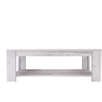 NAKURA Mesas Auxiliares^Mesa De Centro Roble Blanco Con Revistero 120 X 41,5 X 60 Cm