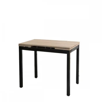 NAKURA Mesas De Cocina Extensibles|Mesas De Comedor^Mesa De Cocina Extensible Cameron Roble - Negro 110 - 170 X 75 X 70 Cm