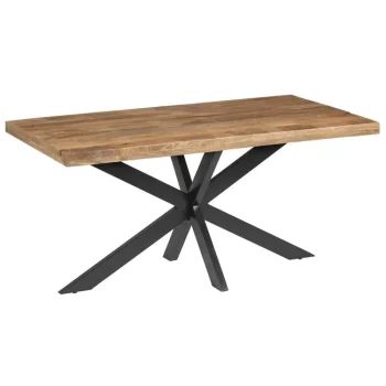IXIA Mesas De Comedor^Mesa De Comedor De Madera De Mango Marrón - Negro 160 X 79 X  90 Cm