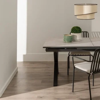 IXIA Mesas De Cocina Extensibles^Mesa De Comedor Extensible Cerámica Blanco Negro 180-240 X 77 X 100 Cm