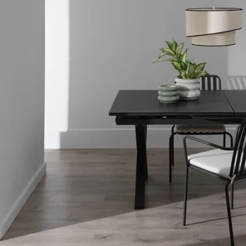 IXIA Mesas De Cocina Extensibles^Mesa De Comedor Extensible Cerámica Negra 180-240 X 77 X 100 Cm