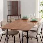 IXIA Mesas De Comedor^Mesa De Comedor Lagom Marrón-Negro Madera-Metal 180 X 80 X 76 Cm