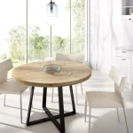 DEKIT Mesas De Comedor^Mesa De Comedor Redonda Duna Diámetro 120 Cm Con Patas Metálicas