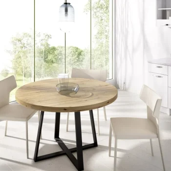 DEKIT Mesas De Comedor^Mesa De Comedor Redonda Duna Diámetro 120 Cm Con Patas Metálicas