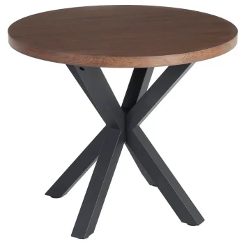 IXIA Mesas De Comedor^Mesa De Comedor Redonda Madera Marrón-Negro 90 X 76 X 90 Cm