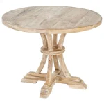 IXIA Mesas De Comedor^Mesa De Comedor Redonda Madera Blanco Rozado 100 X 76 X 100 Cm