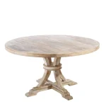 IXIA Mesas De Comedor^Mesa De Comedor Redonda Madera Blanco Decapé 150 X 76 X 150 Cm