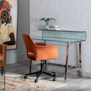 IXIA Mesas De Estudio Y Escritorios Baratos^Mesa De Escritorio De Cristal Transparente 110 X 90 X 56 Cm