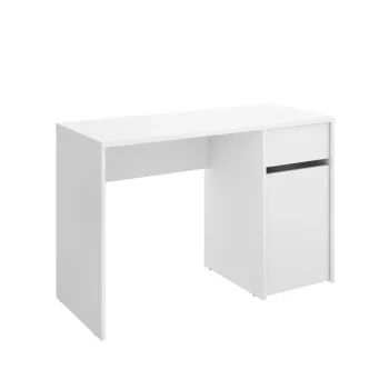 DEKIT Mesas De Estudio Y Escritorios Baratos^Mesa De Estudio Con Cajón Y Puerta Bali Blanca 110 X 74,5 X 50 Cm
