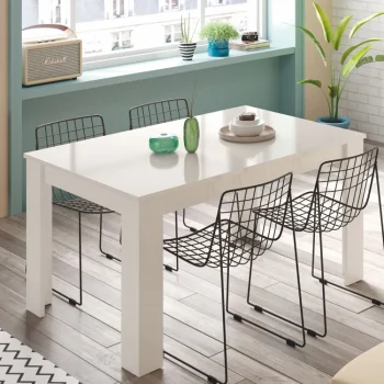 FORES Mesas De Comedor^Mesa Extensible Kendra Blanco Brillo 140 - 190 X 78 X 90 Cm