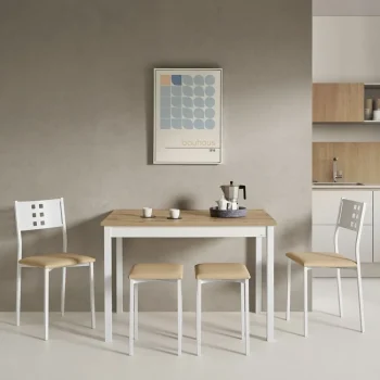 VELASCO Mesas De Cocina Fijas^Mesa Fija Niza Roble - Blanco Tamaño A Elegir