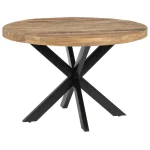 IXIA Mesas De Comedor^Mesa Redonda Comedor Madera Marrón - Negro 120 X 79 X 120 Cm