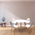 VELASCO Mesas De Cocina Fijas^Mesa Redonda De Cocina Albacete Encimera Laminado Blanco 100 X 77 X 100 Cm