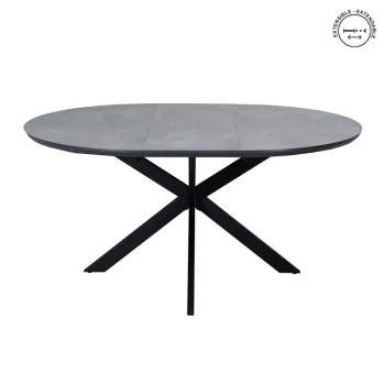 IXIA Mesas De Comedor^Mesa Redonda Extensible En Color Marrón 120 - 160 X 76 X 120 Cm