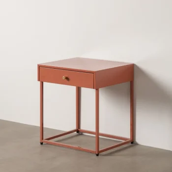 IXIA Mesillas De Noche^Mesilla De Noche 1 Cajón Acero Terracota 43 X  50 X 41 Cm