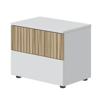FORES Mesillas De Noche^Mesilla De Noche 2 Cajones Ethna Blanco Artik - Natur 50 X 41,5 X 34 Cm
