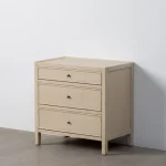 IXIA Mesillas De Noche^Mesilla De Noche 3 Cajones Envejecida Blanco Rozado 65 X 65 X 40 Cm