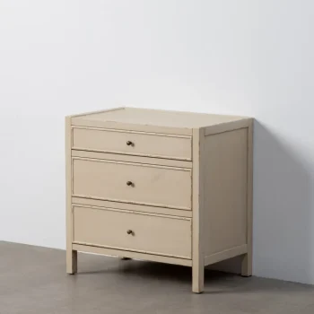 IXIA Mesillas De Noche^Mesilla De Noche 3 Cajones Envejecida Blanco Rozado 65 X 65 X 40 Cm