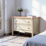 IXIA Mesillas De Noche^Mesilla De Noche En Madera De Abeto Envejecida 2 Cajones Crena - Natural 80 X 60 X 45 Cm