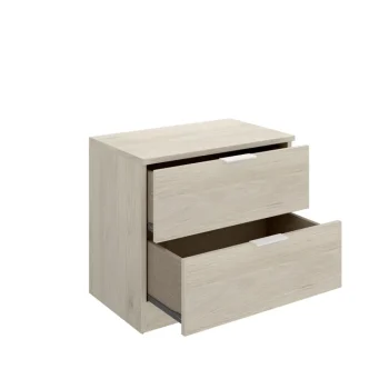 DEKIT Mesillas De Noche^Mesilla De Noche Lago Roble Natural 2 Cajones 50 X 45,5 X 34 Cm