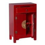 IXIA Mesillas De Noche^Mesita De Noche Con 1 Cajón Y 2 Puertas Oriente, Roja