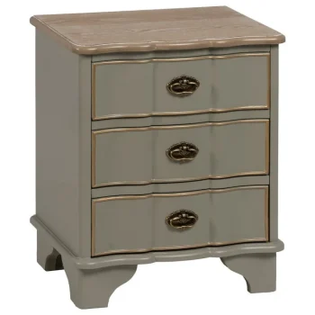 IXIA Mesillas De Noche^Mesita De Noche En Madera Estilo Clásico 3 Cajones Taupe 50 X 60 X 35 Cm