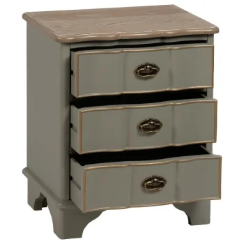 IXIA Mesillas De Noche^Mesita De Noche En Madera Estilo Clásico 3 Cajones Taupe 50 X 60 X 35 Cm