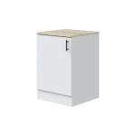 FORES Mueble Auxiliar Cocina^Modulo Bajo De Cocina 60 Cm Kira 1 Puerta Blanco Brillo - Roble Canadian 60 X 90 X 60 Cm