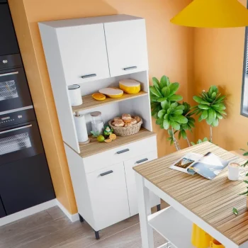 FORES Mueble Auxiliar Cocina^Mueble Auxiliar Cocina Kira  blanco Artik - Natur 72 X 185 X 35 Cm