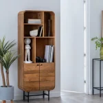 IXIA Armario Salón^MUEBLE AUXILIAR NATURAL MADERA DE MANGO 60 X 30 X 160 CM