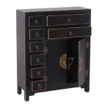 IXIA Muebles De Salón^Mueble Auxiliar Recibidor Con 2 Puertas Y 8 Cajones Oriente, Negro