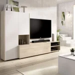 DEKIT Muebles De Salón^Mueble De Sala Apilable Kei Blanco - Roble Natural 227 X 140,6 X 40 Cm