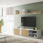 FORES Muebles De Salón^Mueble De Sala Ecco Blanco Artik - Natur 180 X 40 X 33 Cm