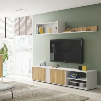 FORES Muebles De Salón^Mueble De Sala Ecco Blanco Artik - Natur 180 X 40 X 33 Cm