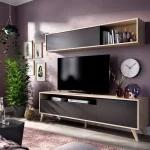 DEKIT Muebles De Salón^Mueble Salón Compacto Bonn Natural Grafito