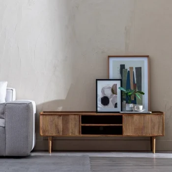 IXIA Muebles De Salón^Mueble TV 2 Puertas 2 Huecos Apricot Madera De Mango Natural 150 X 50 X 40 Cm