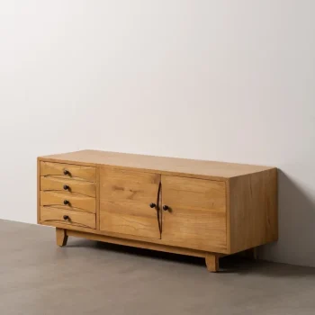 IXIA Muebles De Salón^MUEBLE TV NATURAL MADERA MINDI SALÓN 120 X 40 X 45 CM