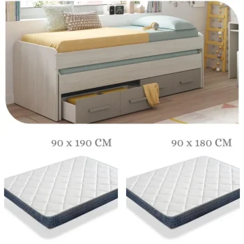 Fanmuebles Dormitorios Juveniles Completos^Pack Cama Nido Ares Con Dos Colchones Viscolásticos
