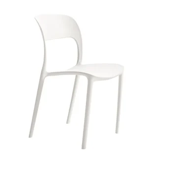 VELASCO Sillas De Cocina|Sillas De Cocina^Pack De 4 Sillas De Cocina Apilables Polipropileno Blanco Mate Roma 45 X 83 X 55 Cm