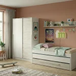 FORES Dormitorios Juveniles Completos|Camas Nido 90^Pack Dormitorio Juvenil Elliot: Cama Nido + Armario Correderas