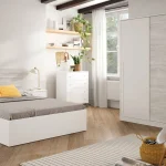 FORES Conjuntos Dormitorios Matrimonio Baratos^Pack Dormitorio Sweet: Cabecero Con 2 Mesitas Y Armario Blanco Velho - Artik