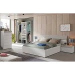 Conjuntos Dormitorios Matrimonio Baratos^PACK Dormitorio Tekkan, Cabecero De Cama Con Dos Mesitas,Vestidor, Cama 4 Cajones Y Sinfonier