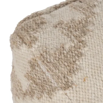 IXIA Puffs^Puf De Lana Y Algodón Cuadrado Blanco Natural 45 X 45 X 45 Cm