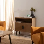 IXIA Recibidores^Recibidor De 2 Puertas Paul En Madera Natural - Negro 90 X 81 X 41 Cm