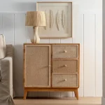 IXIA Recibidores^Recibidor De Madera Gerel 3 Cajones 1 Puerta Natural 75,5 X 75,5 X 37 Cm