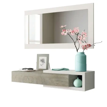 FORES Recibidores^Recibidor Noon Blanco Artik Y Roble Alaska 95 X 19 X 26 Cm