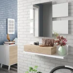 FORES Recibidores^Recibidor Tekkan Roble Canadian Con 1 Cajon Y Espejo 75 X 116 X 29 Cm