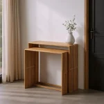 IXIA Mesas Consola^Set 2 Consolas Recibidor De Madera De Teca Bellamonte Natural 85 - 75 X 86 - 76 X 30 Cm