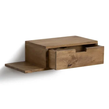 IXIA Mesillas De Noche^Set 2 Mesillas Noche Flotantes Madera 1 Cajon Miel 55 X 15 X 25 Cm